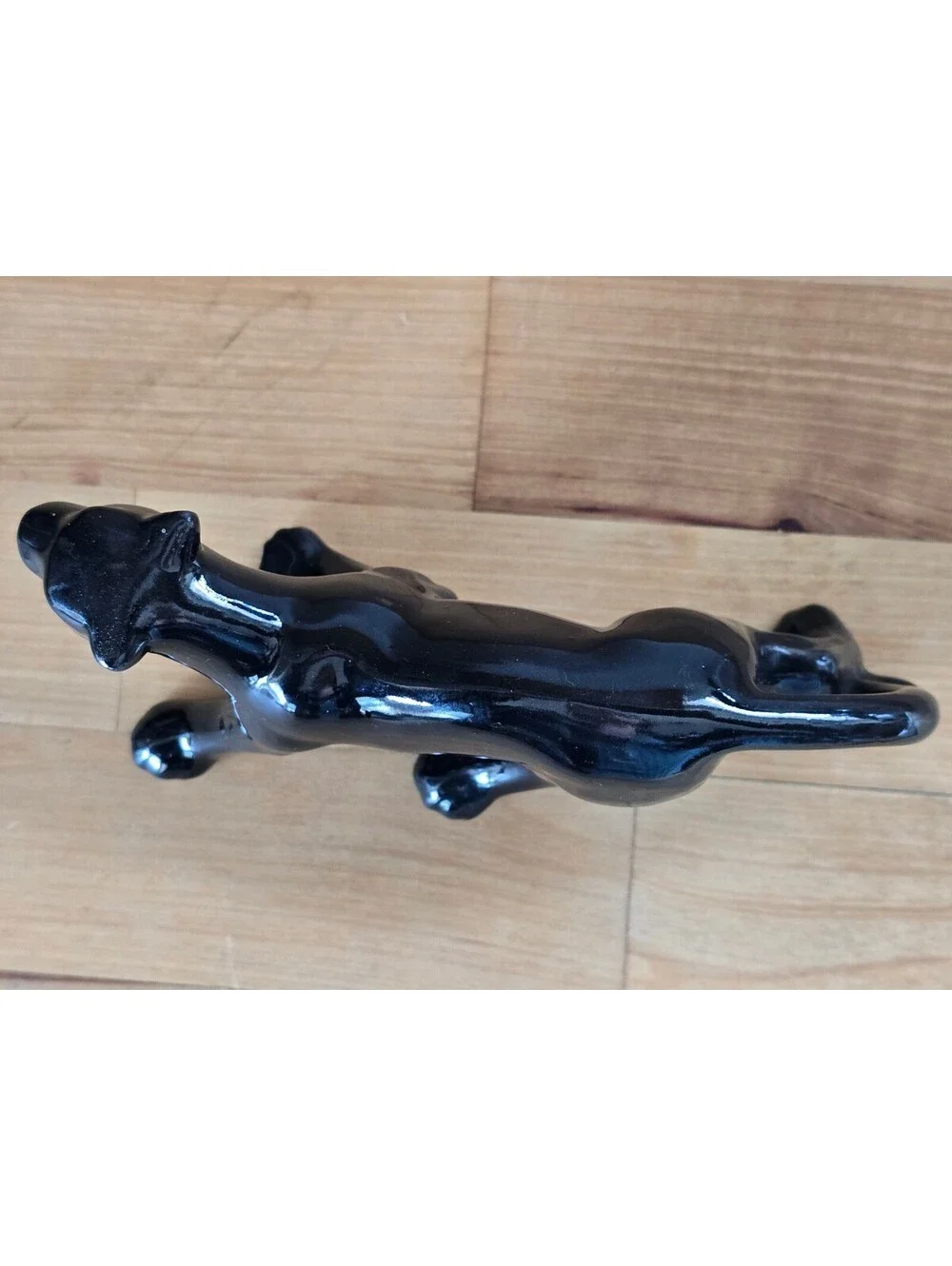 Vtg MCM Black Ceramic Panther Figurine Sculpture Approximately 6